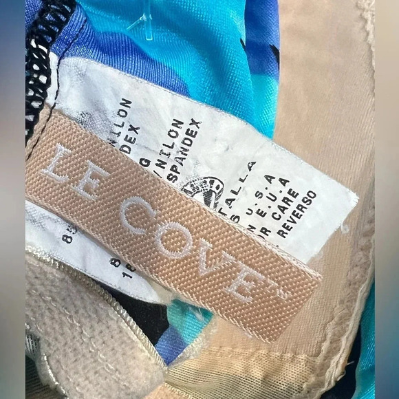 Le Cove Vintage Women's Ruched One Piece Swim Suite Floral Size 16 - Picture 3 of 5